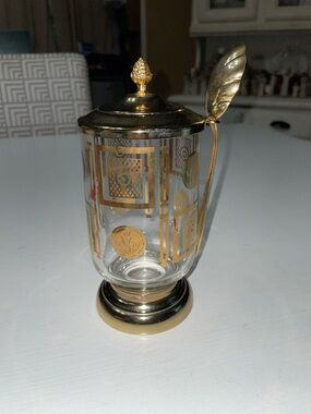 MCM vintage pedestal condiment jar